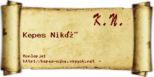 Kepes Niké névjegykártya
